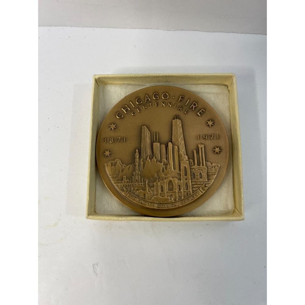 Official Chicago Fire Centennial Medal 1871-1971 Bronze Chicago History Society